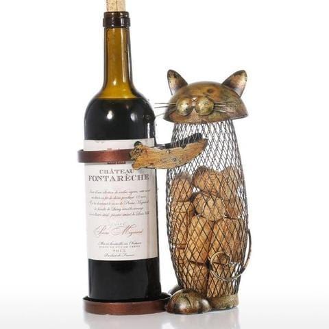 Porte-Bouteille Chat avec récipiant